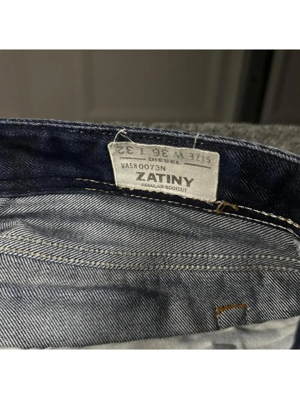 Y2K rockstar archive grunge diesel zatiny dark Wash bootcut jeans
